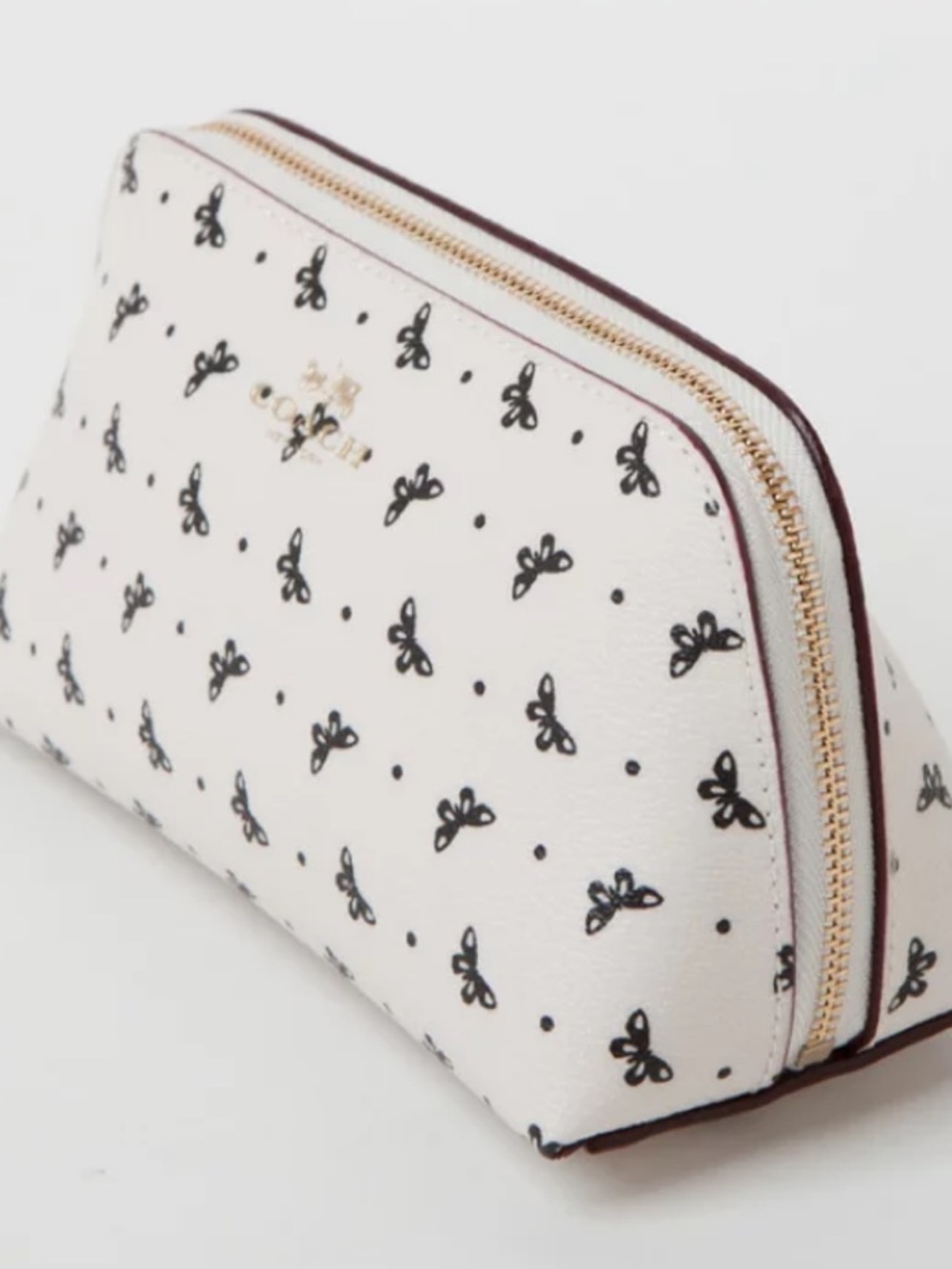 NEW COACH CHALK/MULTI BUTTERFLY SMALL COSMETIC BAG